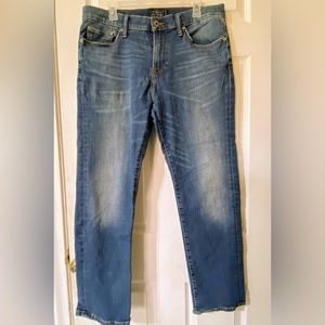Lucky Brand Jeans 221 Straight Mens 34x30 Cotton Poly Stretch Blend Denim Blue